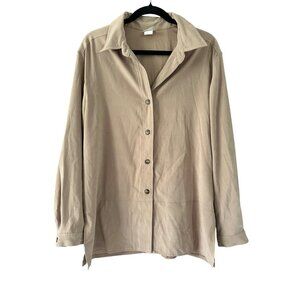 Laura Tyler Women’s Large Long Sleeve Top – Tan, Glam Quiet Luxury, Elevated Sty